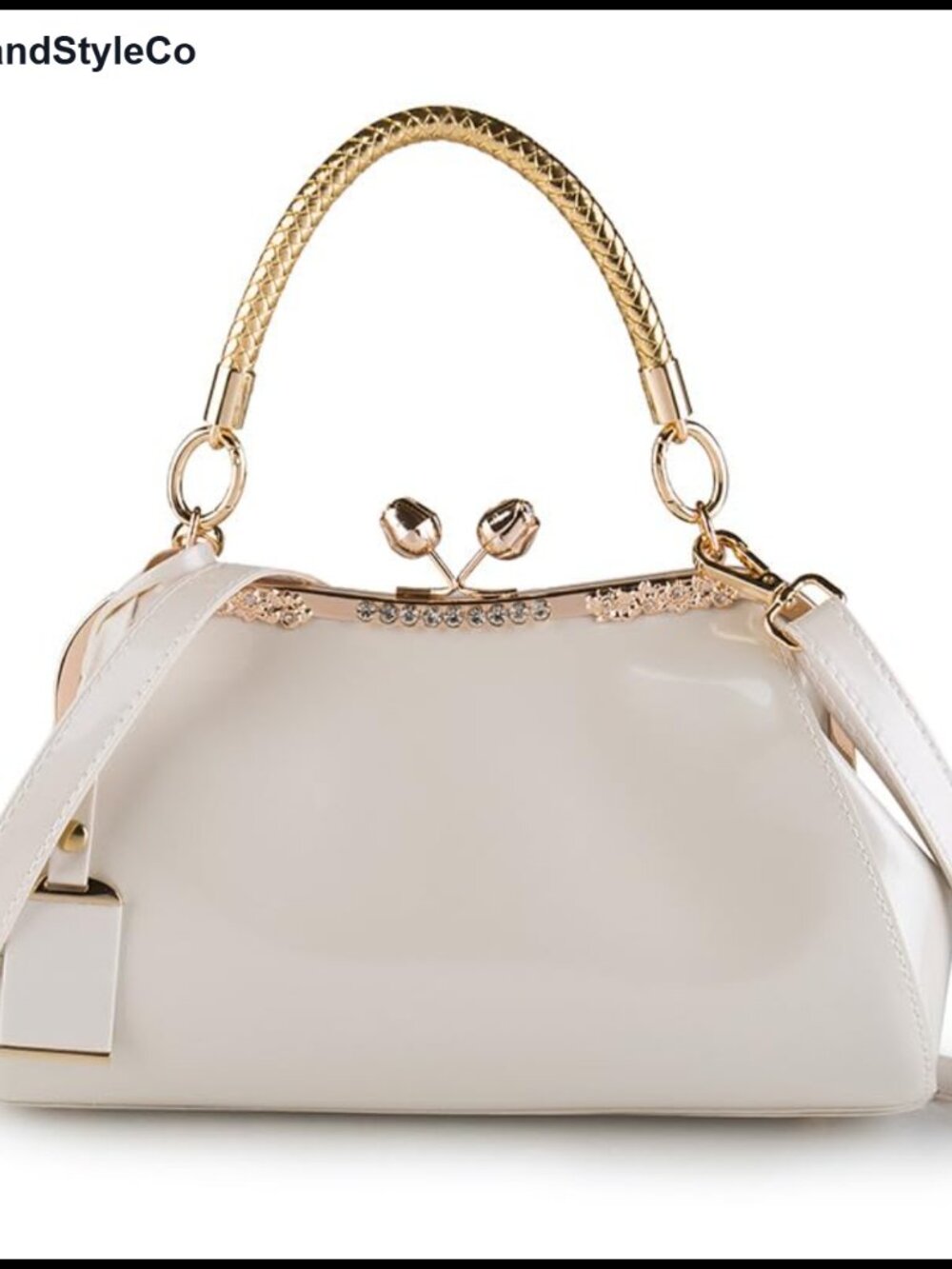 Patent Leather Kiss‑Lock Satchel Evening Bag Wedding Party Purse